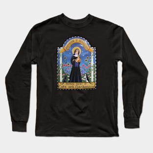 St. Gertrude of Nivelles Patron Saint of Cats Lovers Long Sleeve T-Shirt